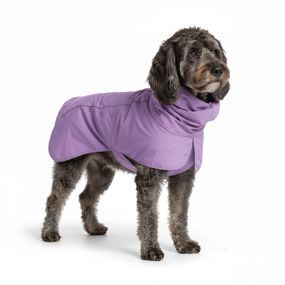 Spark Paws dog raincoat with full-body coverage for rainy day walks