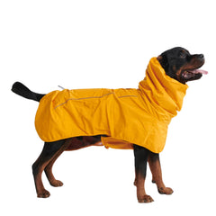 Spark Paws dog raincoat with full-coverage silhouette for dry, protected walks.