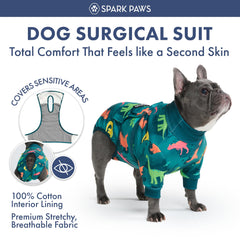 Spark Paws abdominal protection design shields wounds while reducing irritations during recovery