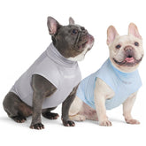 Spark Paws sunblock dog t-shirt SPF30 in blue and grey set for sun protection.