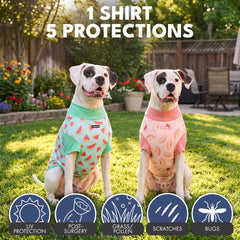 Spark Paws Sunblock Dog T-Shirt UV protection designed to shield sensitive skin during summer activities.