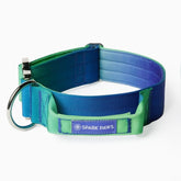 Spark Paws Tactical Dog Collar in Lime Wave, durable for large and medium dogs.