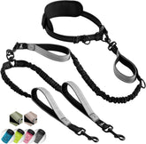 SparklyPets hands-free double leash enables dual-dog control during walks.