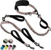 SparklyPets Hands Free Double Leash for two dogs in a walking setup, offering comfort and control.