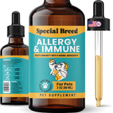 Special Breed Allergy and Immune elderberry bottle pour supports pet comfort during seasonal allergies