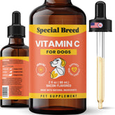 Special Breed bacon-flavored Vitamin C for dogs in a bottle boosts mealtime acceptance.