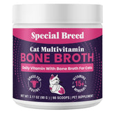 Special Breed cat multivitamin bottle promotes daily wellness.