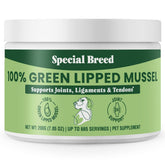 Special Breed green lipped mussel powder bag for natural joint support in dogs and cats.