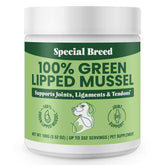 Special Breed Green Lipped Mussel Powder in a dog bowl supports joint mobility.