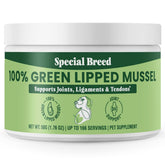 Special Breed Green Lipped Mussel Powder jar for easy daily joint care in pets