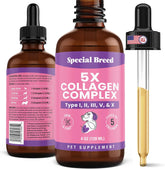 Special Breed premium collagen for dogs bottle pour enables easy dosing and fast absorption.