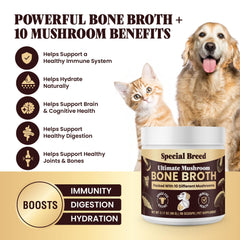 Special Breed ten mushrooms immune support close-up highlights beta-glucans