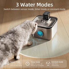 Speedeer fountain offers three modes for customizable water flow.