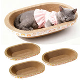 Spindro oval cat scratcher bed provides cozy lounging and safe scratching.