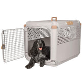 SportPet Designs collapsible medium pet kennel folded for easy storage.