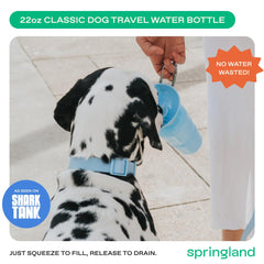 Springer leak-proof valve design keeps water contained during travel.