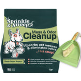 Sprinkle & Sweep 15oz bag of mess powder ready to sprinkle for fast odor control on hard floors.