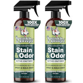 Sprinkle & Sweep bottle front view for quick stain treatment.