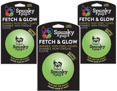Spunky Pup Fetch and Glow Ball, large size, glowing for nighttime fetch.