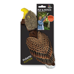 Spunky Pup Fly & Fetch Eagle launcher toy enables long-range fetch.