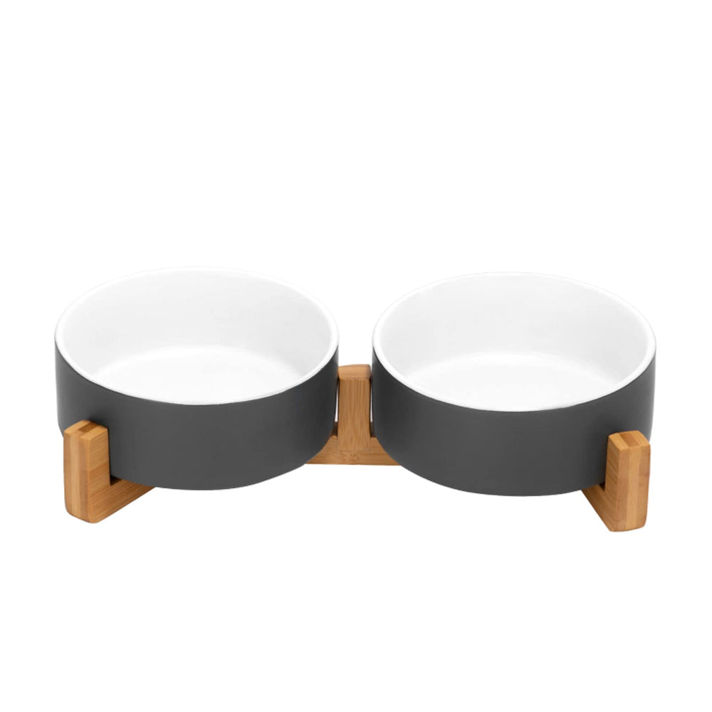 SPUNKYJUNKY ceramic bowls for pets on a stand deliver safe, durable feeding for cats and small dogs.