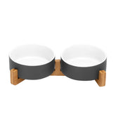 SPUNKYJUNKY ceramic bowls for pets on a stand deliver safe, durable feeding for cats and small dogs.