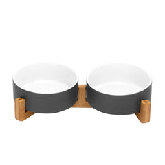 SPUNKYJUNKY ceramic bowls for pets on a stand deliver safe, durable feeding for cats and small dogs.