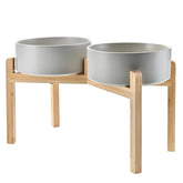 SPUNKYJUNKY elevated ceramic bowls with 60 oz capacity for easy meals