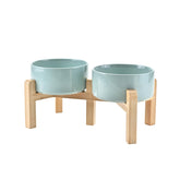 SPUNKYJUNKY elevated dog bowls ceramic close-up with food-safe glaze for fresh meals