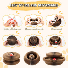 SpyxCam rolling-ball scratcher activates playful interaction for curious cats.