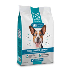 SquarePet VFS skin and digestive support bag showcases premium formula for sensitive dogs.