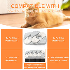 Srnona cat fountain pump LED light provides visibility during nighttime hydration.