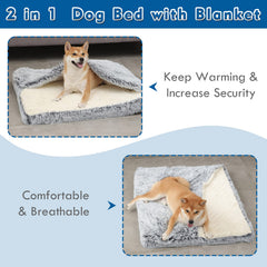 SSAWcasa orthopedic memory foam bed supports joints for small to medium dogs.