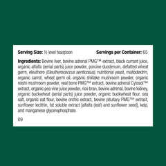 Standard Process Canine Adrenal Support scoop showing precise dosing for dogs
