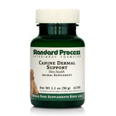 Standard Process Canine Dermal Support tub showing skin health support in action