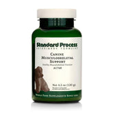 Standard Process Canine Musculoskeletal Support bottle shown for convenient daily joint care.