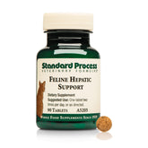 Standard Process Inc feline hepatic support bottle for convenient liver health aid.