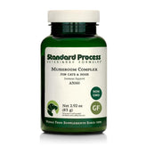 Standard Process Mushroom Complex bottle front view for pets supporting immune-friendly routines.
