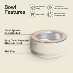 Non-slip base keeps the bowl steady during energetic feasts.