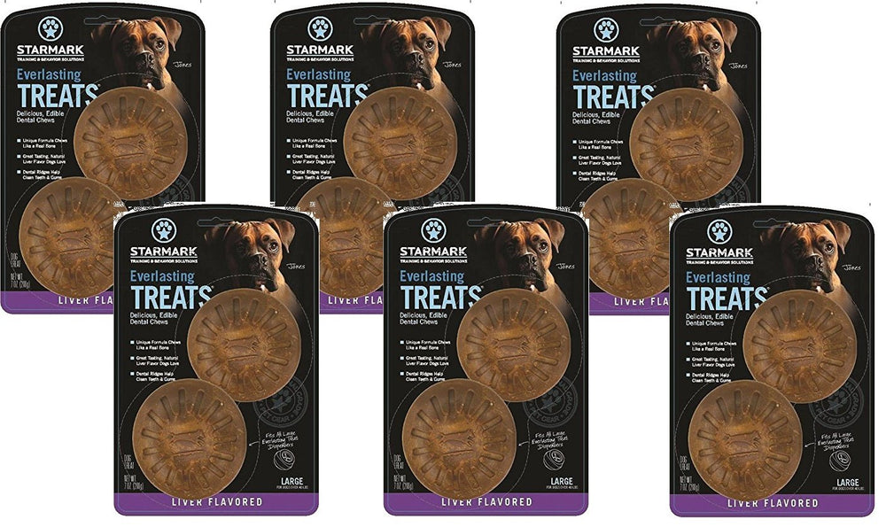 Starmark Everlasting Bacon dog chews large pack front view highlighting bacon flavor.