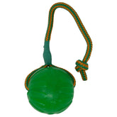 Starmark Everlasting Fun Ball on Rope in green, ideal for interactive fetch and tug.