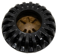 Starmark Everlasting Treat Wheeler Medium shows stuffed exterior grooves for long-lasting treat engagement.