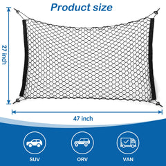 STARROAD-TIM barrier net installation shows adjustable hooks for easy setup in different cars.