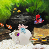 Starryfill conch aquarium ornament in bone-white offering a safe hiding space for fish
