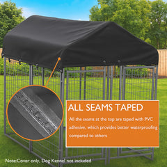 STAYDEN windproof cover with elastic ropes anchors the kennel securely