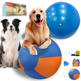 Stcohyz 18-inch herding ball in action promotes exercise for large dogs.
