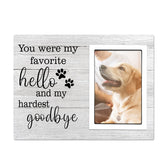 SteadStyle dog memorial frame front view for 4x6 photo display, keeps memories close