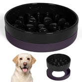 Sted ceramic slow feeder bowl with maze design slows meals for mindful eating.