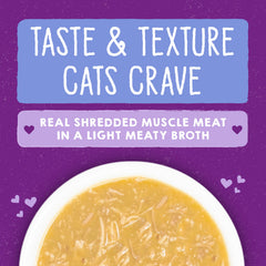 Cat enjoys Stella & Chewy's Carnivore Cravings chicken and turkey shreds served in broth