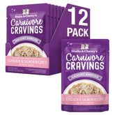 Stella & Chewy's Carnivore Cravings pouch front shows grain-free, high-protein cat food.